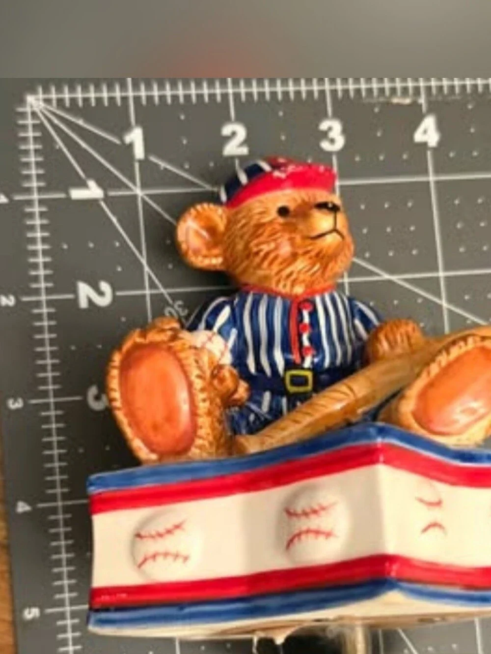 Vintage 1994 Schmid Baseball Teddy Bear Music Box – 